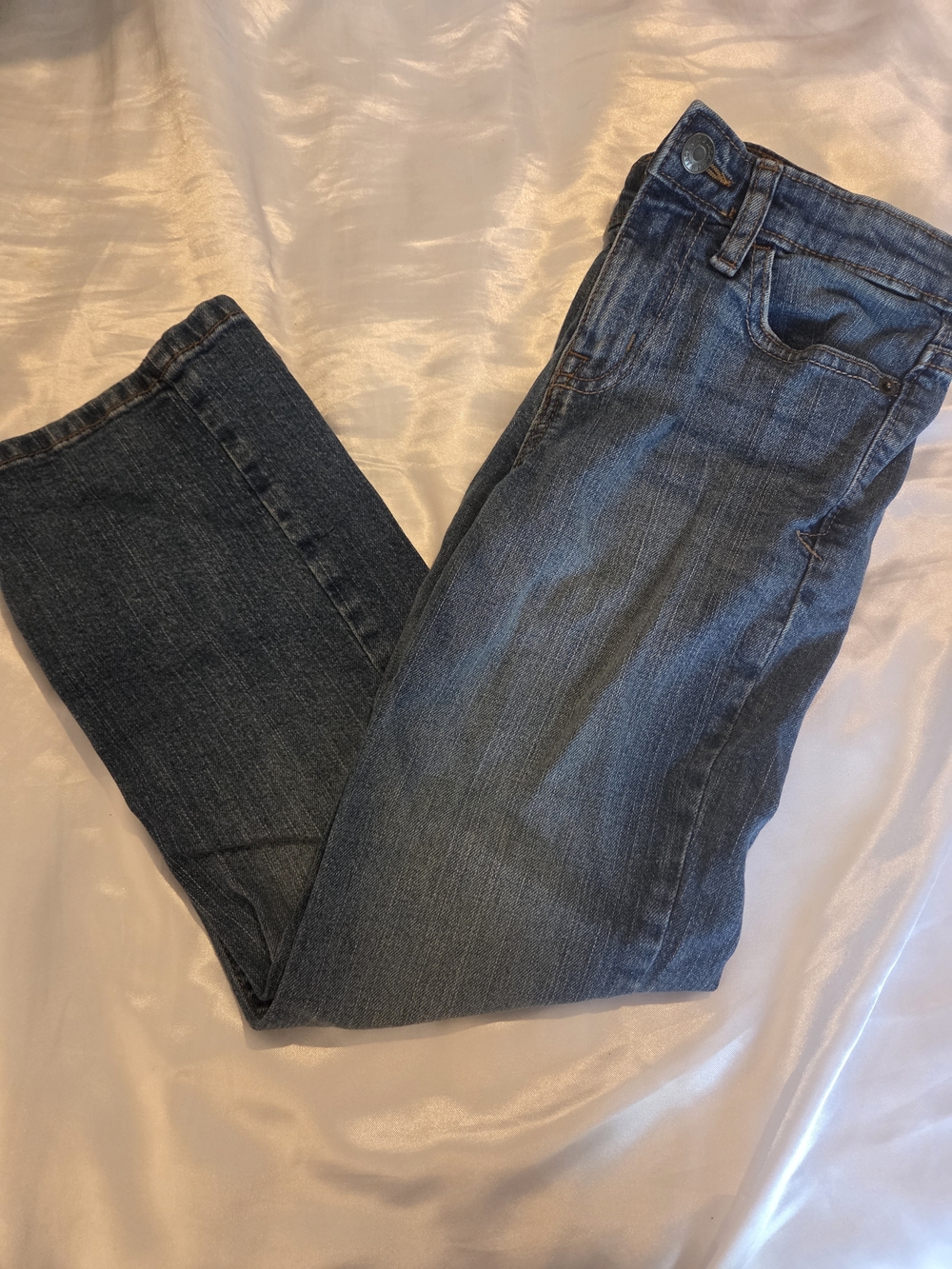 Cat & Jack Boys Size 7 Bootcut Jeans Blue Stretch Denim Adjustable Waist